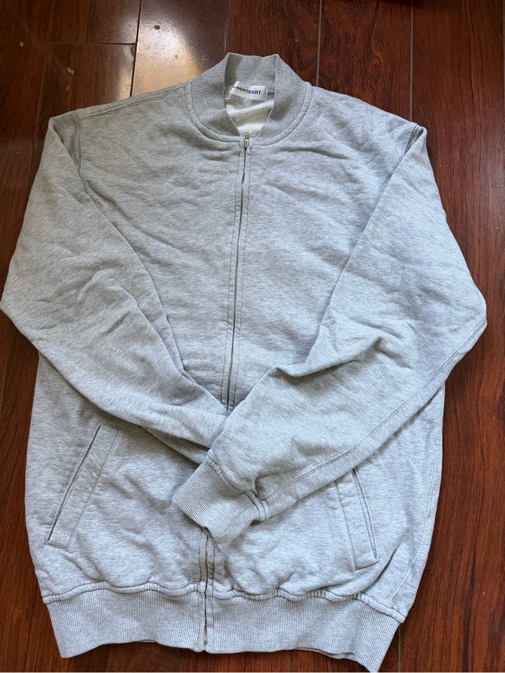 Comme des Garcons Light Grey Zip-Up Sweater Jacket